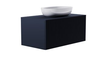 Тумба М-40 100см 1ящ RAL7024 мат./волна, раковина Атрия бел гл, столешница Solid в цвете 4631177714924 — фото 3, Тумбы с раковиной