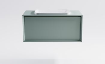 Тумба Фрейм 100см 1ящ NCS S 3005-b80g мат., раковина Антарес бел гл, столешница Solid в цвете 4631177715365 — фото 2, Тумбы с раковиной