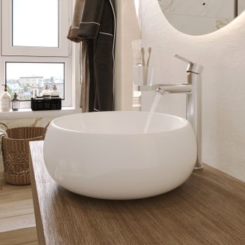 BOND Smart B63-2700 Смеситель однорычажный высокий без донного клапана для накладной раковины — фото 16, Смесители для раковины