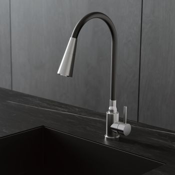 Смеситель для кухни с гибким изливом и режимом душ BELZ B74809-1, сатин — фото 1, Смесители для кухни