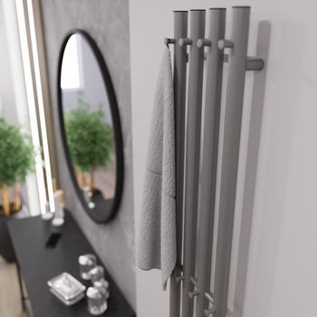 Полотенцесушитель Проксима Круг (электро.) 21х120 (скр.монтаж, унив.подкл., Графит), Альтасан ПроксимаКругСП21120Г — фото 3, Полотенцесушители