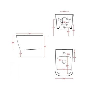 Биде Artceram A16 подвесной с одним отверстием цвет blue avio ASB001 38 00 — фото 1, Биде подвесные