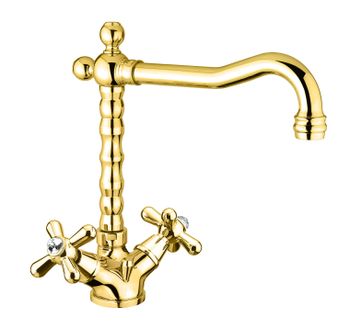 Смеситель для раковины Fiore MARGOT SKY (SWAROVSKI®) 01OO0625, золото — фото 1, Смесители для раковины