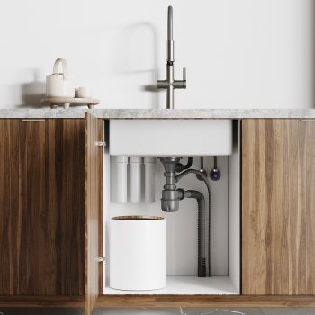 Сифон бутылочный IDDIS Optima Home 3.1/2x40мм, с выпуском, гофротрубой, отводом и переливом (900CVG1P10VD) — фото 1, Сифоны для раковины