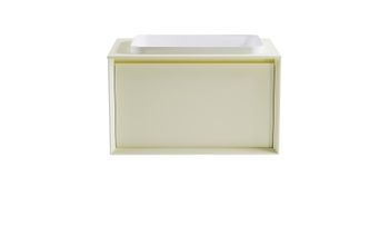 Тумба Фрейм 80см 1ящ RAL1013 мат., раковина Антарес бел гл, столешница Solid в цвете 4631177715273 — фото 1, Тумбы с раковиной