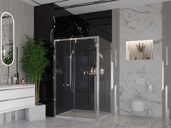 Боковая стенка Ambassador Intense 110IX (110х200) хром,стекло прозрачное,1 место — фото 2, Боковые стенки