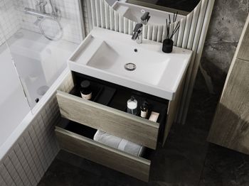 ONA Модуль для раковины 800 мм, 785x450x565 мм, с 2 ящиками, светлый дуб, ROCA A857630512 — фото 13, Тумбы под раковину