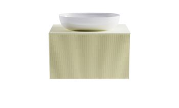 Тумба М-40 70см 1ящ RAL1013 мат./волна, раковина Атрия бел гл, столешница Solid в цвете 4631177714733 — фото 1, Тумбы с раковиной