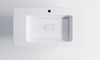 Нижний шкаф Альфа 90 с 2 ящиками серо-бежевый (NCS S 3502-Y матовый) + Раковина "Альфа 90" 3060007ncss3502-y+04010008 — фото 5, Тумбы с раковиной