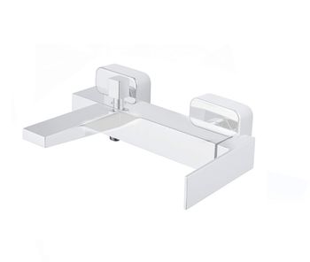 Смеситель на борт ванны Fiore KUBE 100BB8551, белый — фото 1, Смесители на борт ванны