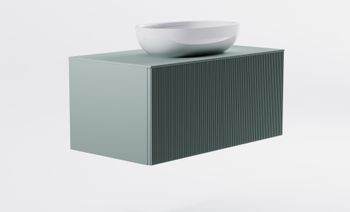 Тумба М-40 90см 1ящ NCS S 3005-b80g мат./волна, раковина Атрия бел гл, столешница Solid в цвете 4631177714832 — фото 6, Тумбы с раковиной