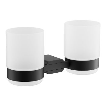 Стакан для ванной комнаты двойной BELZ B90908, черный — фото 1, Стаканы для зубных щеток