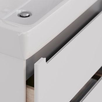 Товар: Тумба Lemark BUNO 80 см под 1 раковину, подвесная/напольная, 2 ящика, цвет планки: Серый, цвет корпу LM04B80T - фото 3 Тумба Lemark BUNO 80 см под 1 раковину, подвесная/напольная, 2 ящика, цвет планки: Серый, цвет корпу LM04B80T — фото 3, Тумбы под раковину