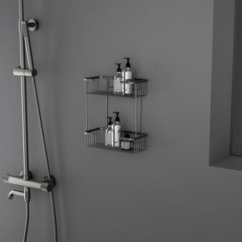 Товар: Полка двойная Timo Saona 13083/18 черное золото - фото 3 Полка двойная Timo Saona 13083/18 черное золото — фото 3, Полки для ванной и душа