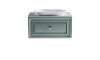 Тумба Шарм 80см 1ящ NCS S 3005-b80g мат., раковина Шарм бел гл, столешница Solid в цвете 4631177715006 — фото 1, Тумбы с раковиной