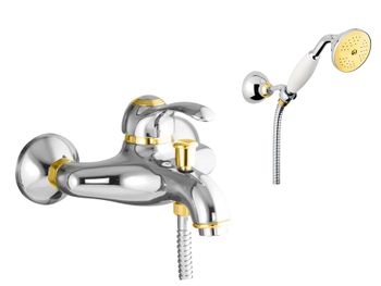 Смеситель для ванны Fiore Jafar 47CO5104, хром-золото — фото 1, Смеситель для ванны