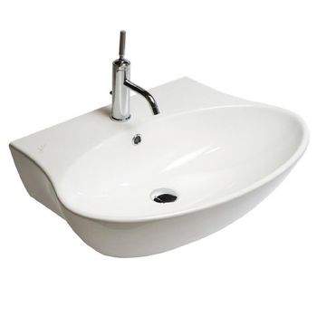 Раковина HATRIA NIDO Y0QX01 подвесная с одним отверстием с переливом цвет белый — фото 1, Раковины