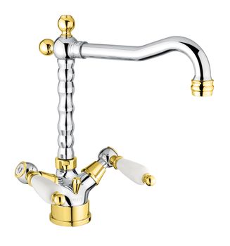Смеситель для раковины Fiore COLONIALE 02CO0625, хром/золото — фото 1, Смесители для раковины