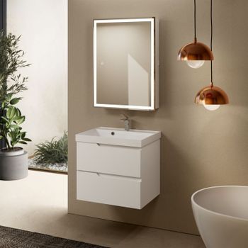 AQM900360WH "S3" тумба под умывальник подвесная 60 см., цвет белый глянец. — фото 4, Тумбы под раковину