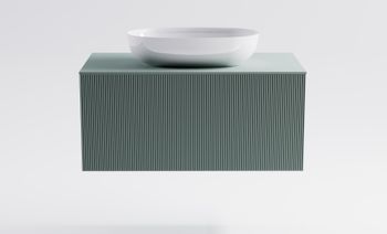 Тумба М-40 90см 1ящ NCS S 3005-b80g мат./волна, раковина Атрия бел гл, столешница Solid в цвете 4631177714832 — фото 4, Тумбы с раковиной