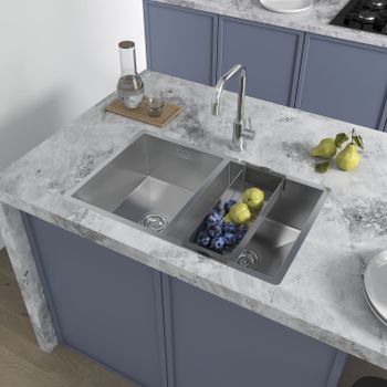 Кухонная мойка Reflexion Iseo RX2265BL оружейная сталь — фото 201, Кухонные мойки