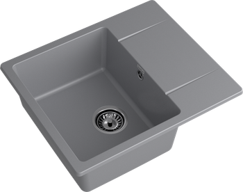 GRANFEST Мойка URBAN 258L 1-чаша+крыло 580*490мм темно-серый арт.GF-UR- 258L темно-серый — фото 1, Кухонные мойки