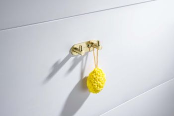 AQ4102BG ЕВРОПА крючок двойной, шлиф. золото — фото 5, Крючки для полотенец