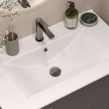 Выпуск для умывальника с переливом, матовый графит, Slide, IDDIS, SLIGM1Wi88 — фото 1, Прочие комплектующие для слива и канализации