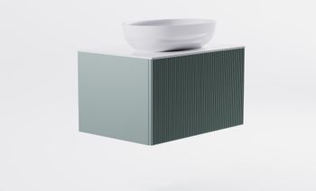 Тумба М-40 80см 1ящ цв NCS S 3005-b80g мат./волна, раковина Атрия бел гл., столешница Solid бел гл. 4631177713552 — фото 4, Тумбы с раковиной