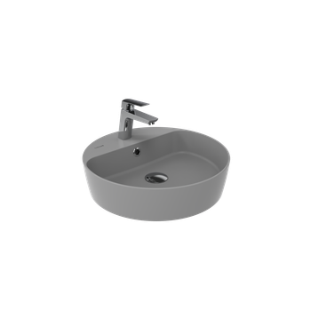 CREAVIT Раковина мебельная (45 см) ХОЛОДНЫЙ СЕРЫЙ МАТОВЫЙ LP146-00CG00E-0000 — фото 1, Раковины накладные