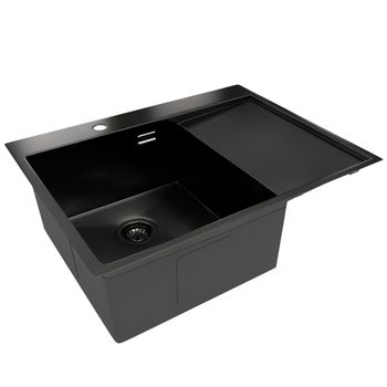 Кухонная мойка Reflexion Iseo RX2265BL оружейная сталь — фото 334, Кухонные мойки