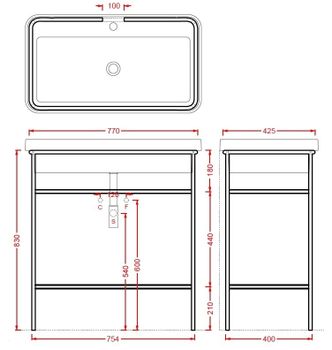 Мебельная полка Artceram Fuori Scala цвет черный матовый сетчатая для прямоугольной консоли 800 мм TFA008 17 — фото 2, Полки