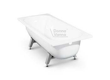 DONNA VANNA Ванна стальная 150x70x40 cм. с опорной подставкой, без ранта, белая орхидея, ВИЗ DV-55901 — фото 1, Стальные ванны