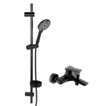 BOND Circle B34-5288 Душевой комплект 2х1 черный матовый — фото 2, Готовые комплекты для ванной комнаты