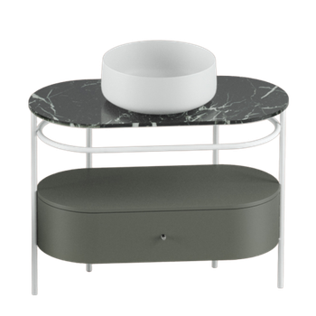 Столешница Artceram Flair 4.0 мраморная цвет marquinia black TFA010 90 — фото 1, Столешницы под раковину