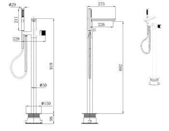 Смеситель для ванны Allen Brau Liberty 5.33012-00 Хром — фото 9, Смесители напольные