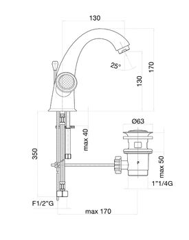 Смеситель для раковины Fiore VENERE SKY (SWAROVSKI®) 13OO0623, золото — фото 2, Смесители для раковины