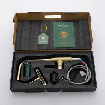 Смеситель для кухни с мультифункциональным изливом Splenka S206.49.03, золотой сатин — фото 13, Смесители для кухни