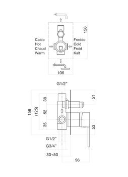 Смеситель для душа Fiore KATANA 77CR7517, хром — фото 2, Смеситель для душа