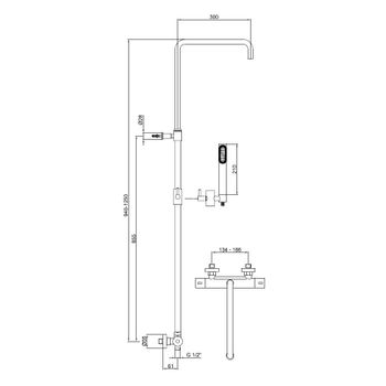 Душевая система с термостатом Webert Elio EL980508015, хром — фото 2, Душевые системы