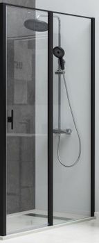 Душевая дверь Allen Brau Priority 100 3.31030.BBA профиль Черный браш стекло прозрачное — фото 9, Распашные душевые двери