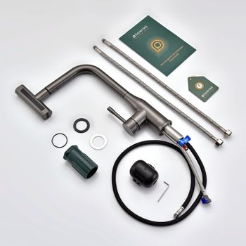 Смеситель для кухни с мультифункциональным изливом Splenka S206.49.09, графит — фото 11, Смесители для кухни