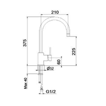 Смеситель для кухни Webert Baltimora BA920302560, черный — фото 2, Смесители для кухни