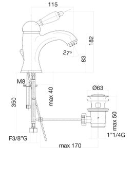 Смеситель для раковины Fiore IMPERIAL 83OO5221, золото — фото 2, Смесители для раковины