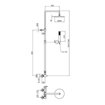 Душевая система Webert Azeta AZ870105015METAL, хром — фото 2, Душевые системы