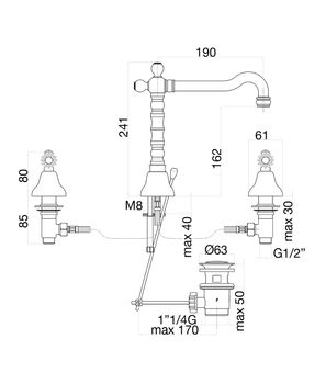 Смеситель для раковины Fiore GIOIELLI SKY (SWAROVSKI®) 09CR0637, хром — фото 2, Смесители для раковины
