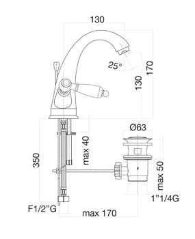 Смеситель для раковины Fiore COLONIALE 02CR0623, хром — фото 2, Смесители для раковины