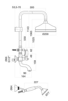 Душевая система Fiore COLONIALE 02ZZ0615, бронза — фото 2, Душевые системы