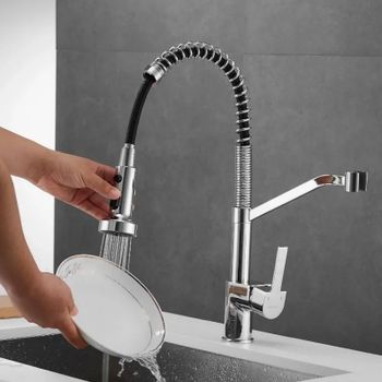 Товар: Смеситель для кухни с гибким изливом и режимом душ Haiba HB73826, хром - фото 4 Смеситель для кухни с гибким изливом и режимом душ Haiba HB73826, хром — фото 4, Смесители для кухни