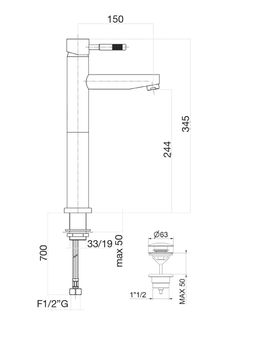 Смеситель для раковины Fiore XENON 44CR5290, хром — фото 2, Смесители для раковины